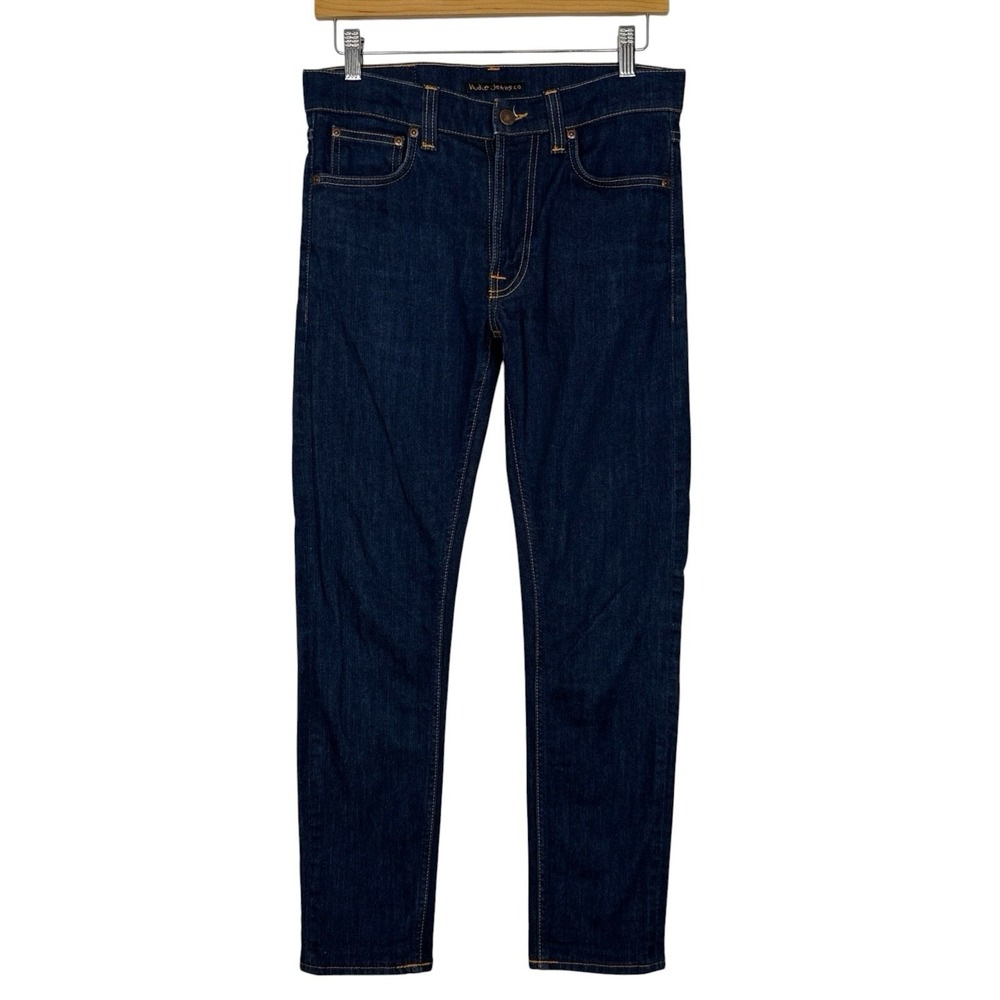 Nudie Jeans Co Lean Dean Jeans 29 Dry Ecru Embo Dark Indigo Slim Tapered Stretch